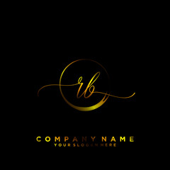 RB Initial handwriting logo vector	
