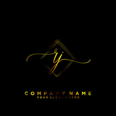 RJ Initial handwriting logo vector	
