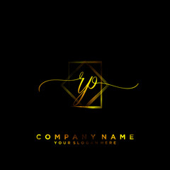 RP Initial handwriting logo vector	
