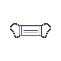 Isolated medical mask line style icon vector design
