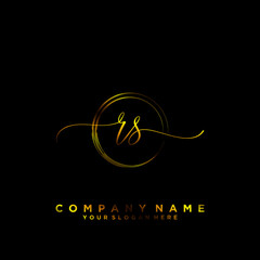 RS Initial handwriting logo vector	
