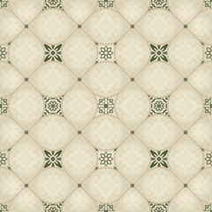 Seamless  patchwork pattern. Majolica pottery tile. Portuguese and Spain decor. Azulejo. Ceramic tile in talavera style - obrazy, fototapety, plakaty