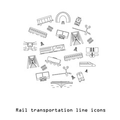 Vector railway line icons