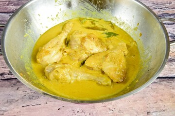 Opor Ayam (Indonesian Cuisine), Chicken cooked in coconut milk and spices