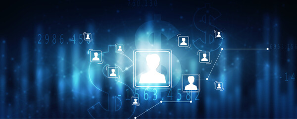 Fototapeta premium 2d illustration Business Network concept