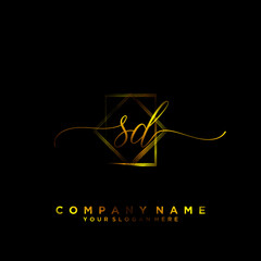 SD Initial handwriting logo vector	
