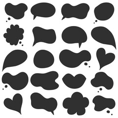 Empty black speech bubbles. Online chat clouds vector isolated on white background. Infographic elements for your design. Stock Vector Illustration	