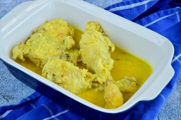 Opor Ayam (Indonesian Cuisine), Chicken cooked in coconut milk and spices