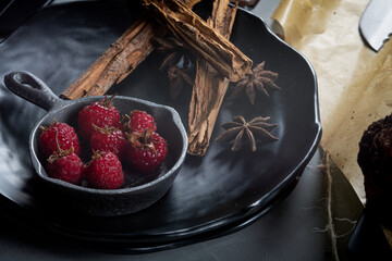 Raspberries and cinnamon, delicious blend of flavors