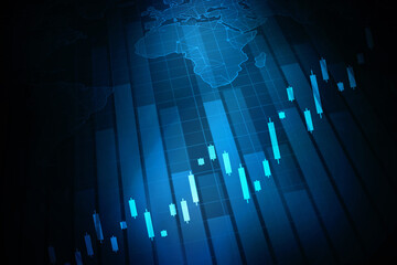 2d rendering Stock market online business concept. business Graph 