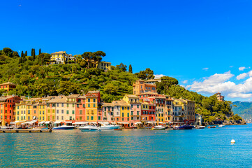 It's Portofino, is an Italian fishing village, Genoa province, Italy. A vacation resort with a...