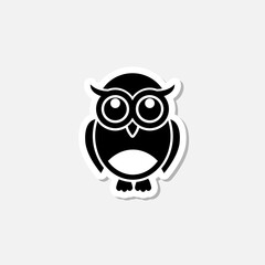 Owl sticker icon isolated on gray background