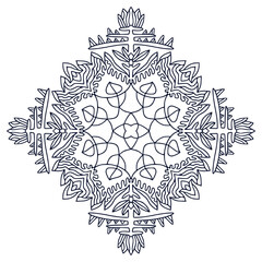 Mandala art design. Coloring book page. Hand drawn mandala for interior print