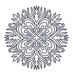 Mandala art design. Coloring book page. Hand drawn mandala for interior print