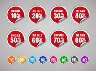 Vector Big sale persent off circle price tag badge sticker