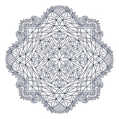 Mandala art design. Coloring book page. Hand drawn mandala for interior print