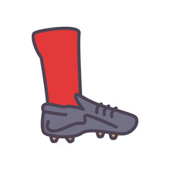 Soccer shoe line and fill style icon vector design