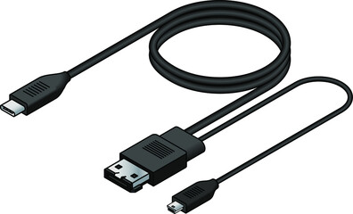 A USB (universal serial bus) cable adapter. USB type C to eSATA and USB mini power.