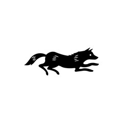 Wolf sillhouette. Icon logo vector.