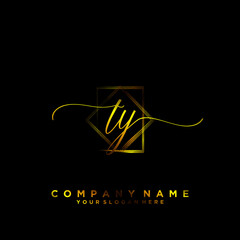 TY Initial handwriting logo vector