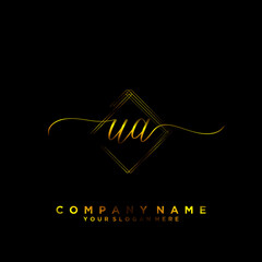 UA Initial handwriting logo vector