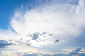 Clouds on blue sky background on daytime