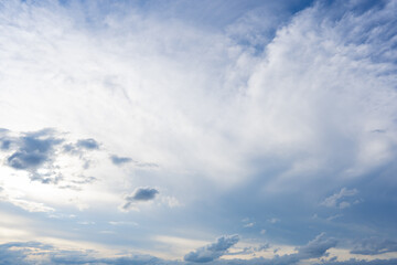 Clouds on blue sky background on daytime