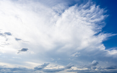 Clouds on blue sky background on daytime