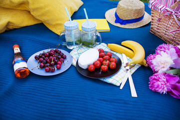 Fototapeta na wymiar Bright summer picnic