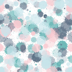 Watercolor paint transparent stains vector seamless wallpaper pattern.