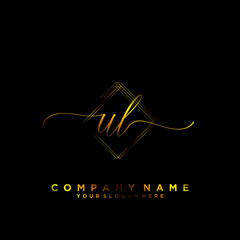 UL Initial handwriting logo vector