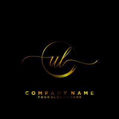 UL Initial handwriting logo vector