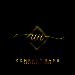 UU Initial handwriting logo vector