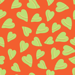Vector seamless pattern with stylized hearts. Hand-drawn illustration in doodle style. Cute stylish background for romantic design, paper, textile, decoration, nursery