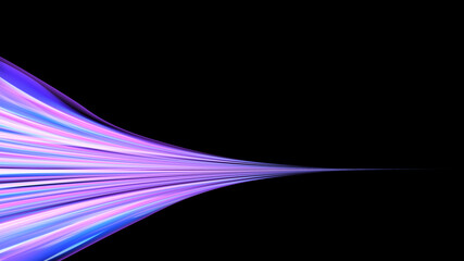 Beautiful bright purple pink abstract energetic magical cosmic fiery texture of lines and stripes, waves, flames with curves turning into infinity on a black background. Copy space. Vector