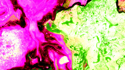 Abstract background of colored liquid, top shot, close-up.