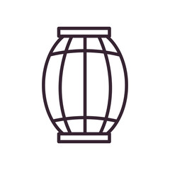 Beer wood barrel line style icon vector design