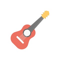 Guitar icon in flat design style. Musical instrument sign.