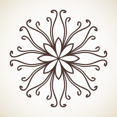 Flower ornament, Isolated design element, Vector illustration