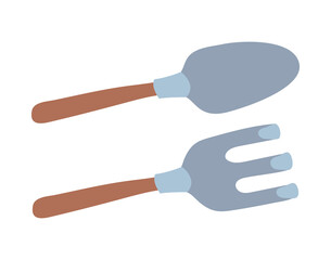 shovel and rake design, Gardening garden planting and nature theme Vector illustration