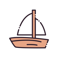 Isolated sailboat fill and line style icon vector design