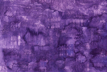 Handmade illustration abstract violet blurred watercolor background