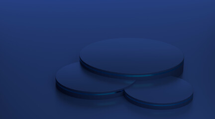 Empty podium Classic Blue color for display, Blank podium for product, Futuristic Concept, 3d rendering.	
