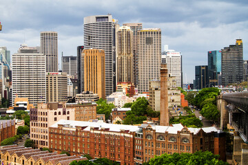 SYDNEY - NOVEMBER 24: Sydney's CBD view from Sydney Harbour Bridge on November 24,2013 in Sydney. The Sydney central business district is the main commercial centre of Sydney, Australia.