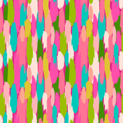 Seamless vector pattern with vertical brush strokes of vibrant colors.