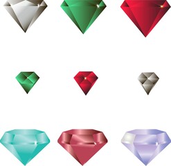 set of colorful diamond