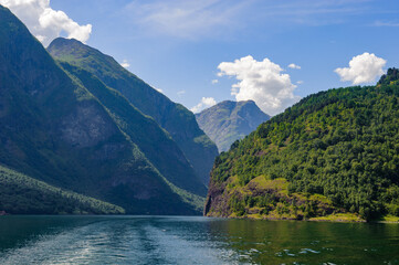 It's Beautiful nature of the Sognefjorden (Sognefjord), Norwegian largest fjord