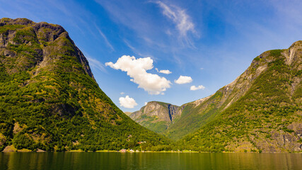 Fototapeta premium It's Beautiful nature of the Sognefjorden (Sognefjord), Norwegian largest fjord