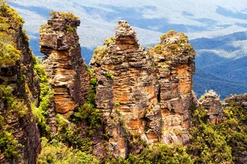 Wall murals Three Sisters Blue Mountains range, New South Wales, Australia