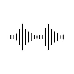 Sound wave line icon on white background